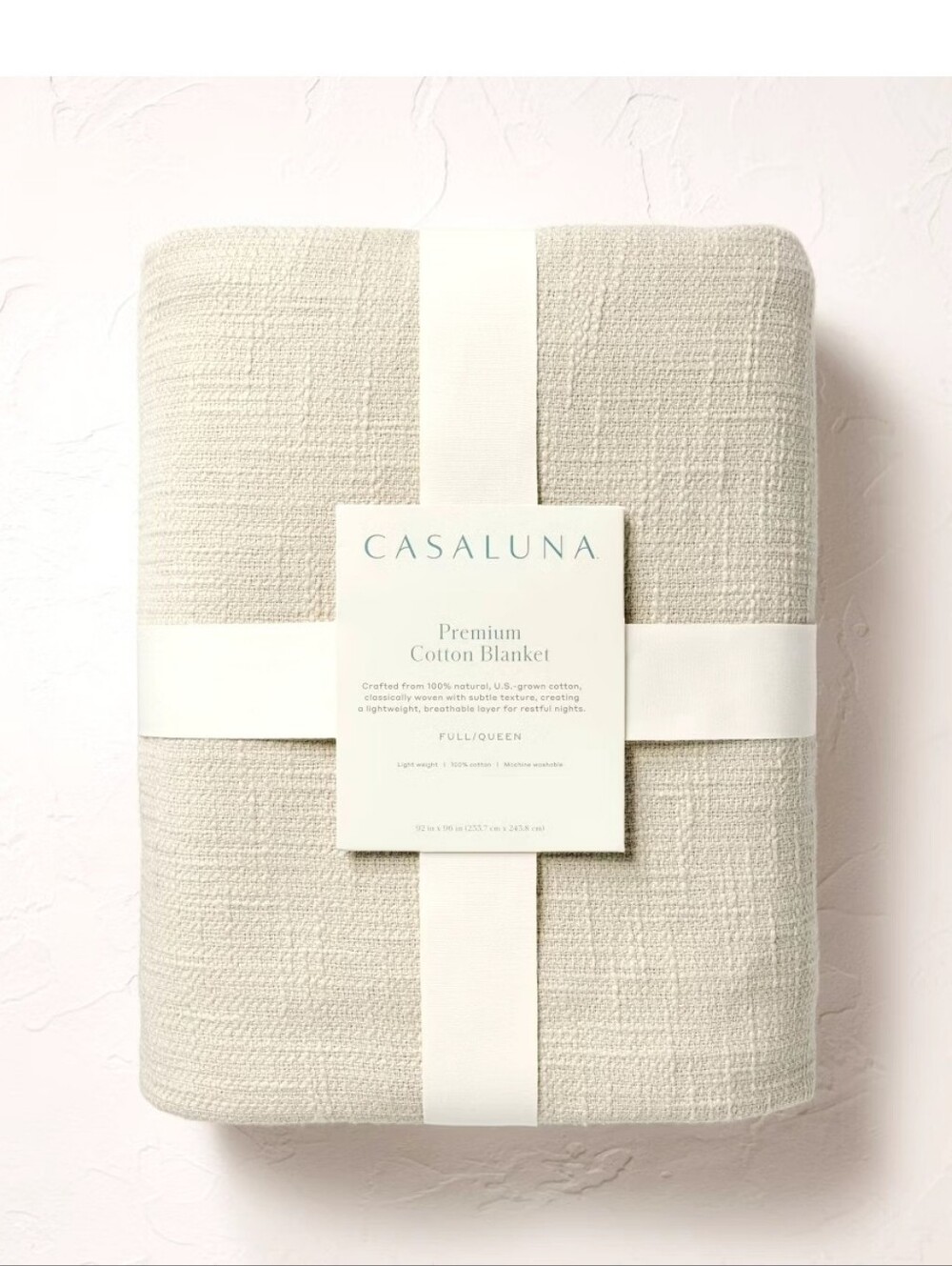 Full/Queen Cotton Slub Blanket Light Olive Green - Casaluna™